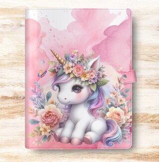 Protège carnet de santé licorne