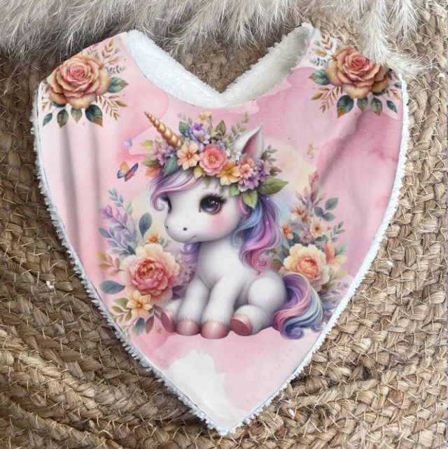Bavoir bandana licorne